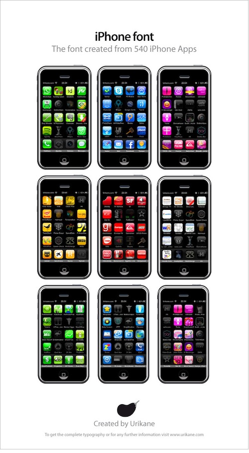 49 49iphone1 Tipografías hechas a partir de los iconos de las App