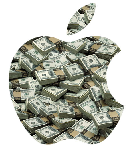Apple logo money Apple presenta sus primeros resultados fiscales de 2012 batiendo récords