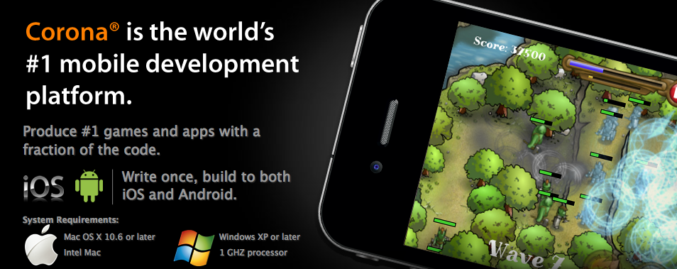 CoronaSDK Recursos y programas para crear videojuegos en iOS, con y sin programación