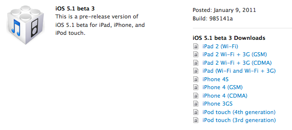 beta351ei beta351ei Apple lanza la tercera beta del iOS 5.1 para desarrolladores