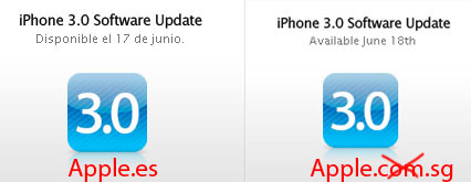 fechasfw30sg [Actualizado] ¿Lio de fechas con la salida del firmware 3.0 en la web de Apple?